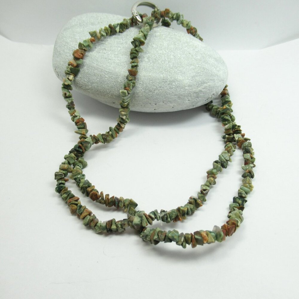 Rhyolite Gemstone Chip necklace